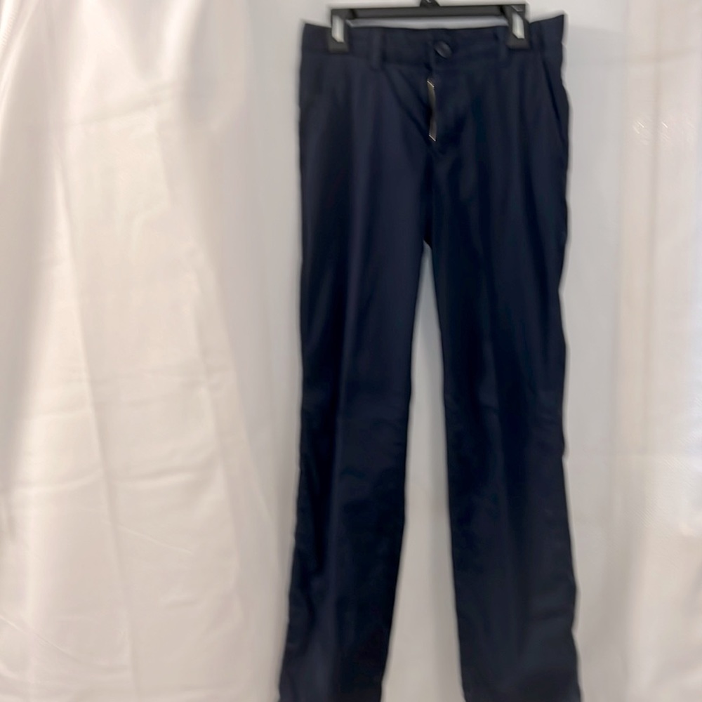 I of pants with adjustable waist. Bottom and zipper closure.  Blue wore 1 time.